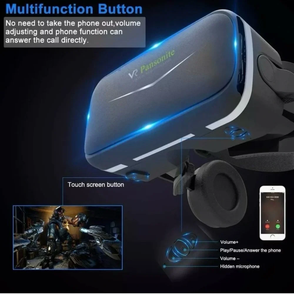 COPY - Pansonite VR Headset 3D Glasses Virtual Reality w/ Remote Controller